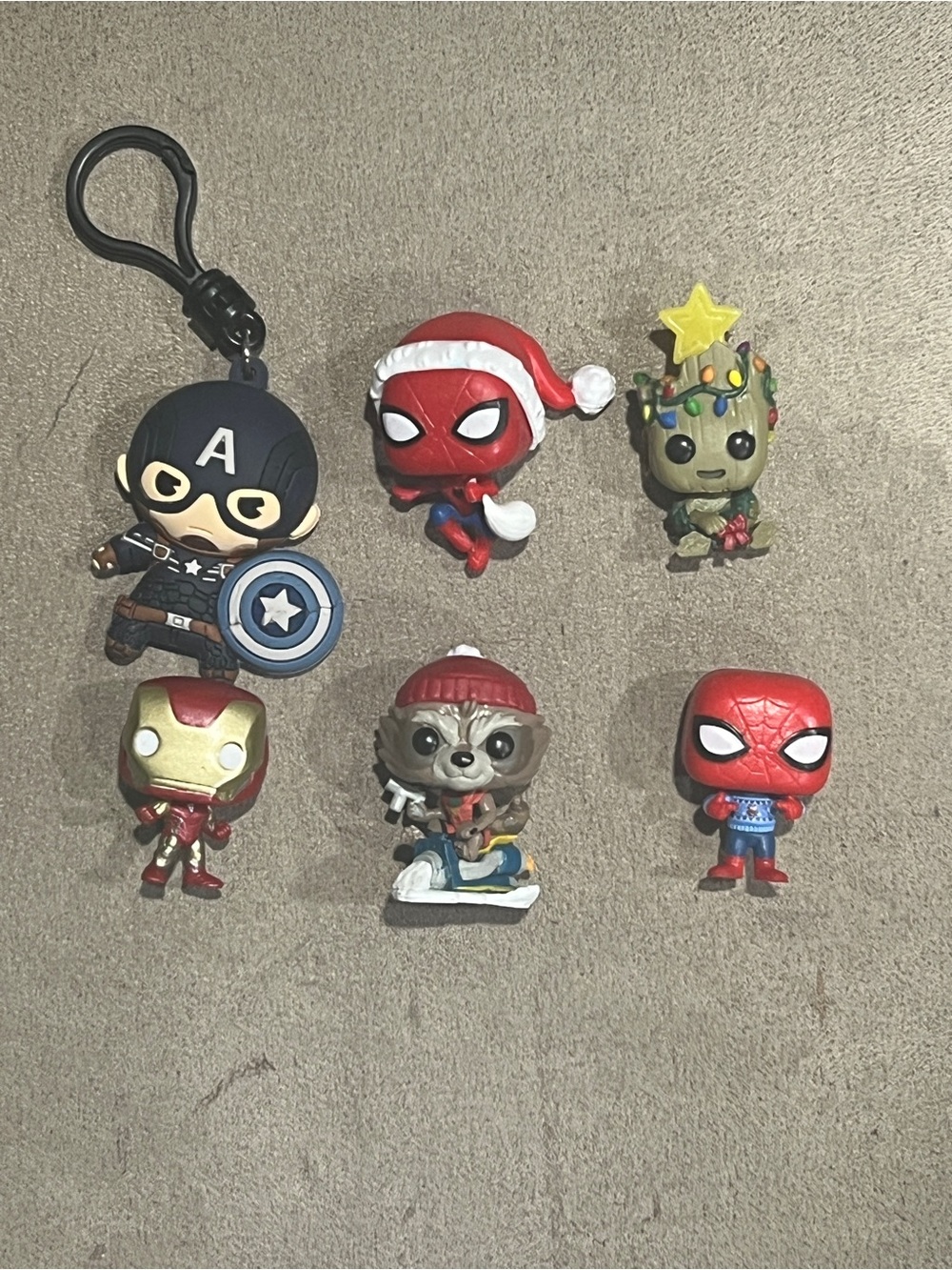 Marvel Avengers Funko Pop Keychains & Figurines Lot Spider-Man Groot Rocket